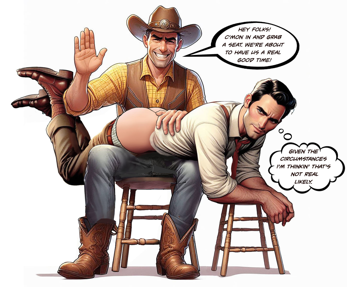 Gay spanking comic